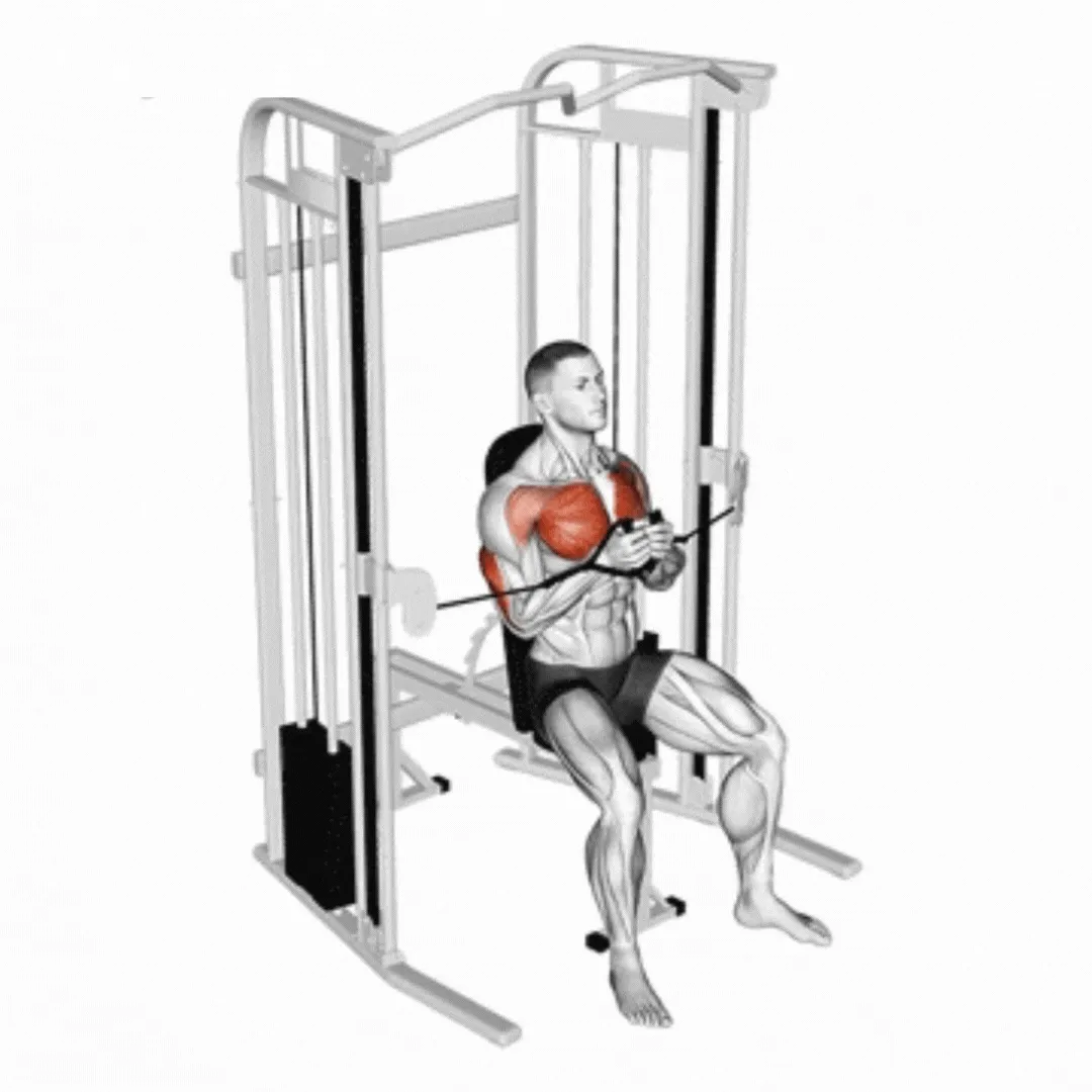 Seated Cable Close Grip Chest Press