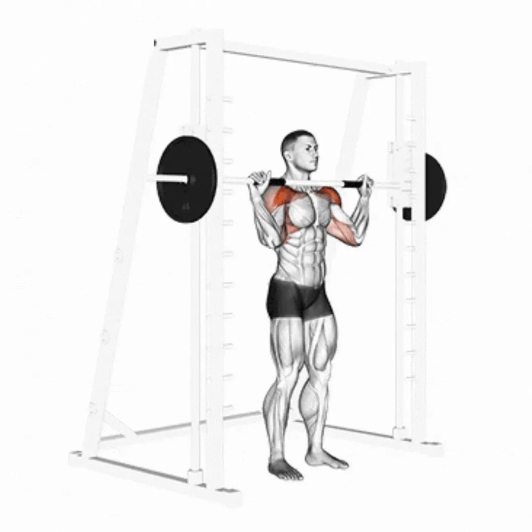 Standing Smith Machine Shoulder Press