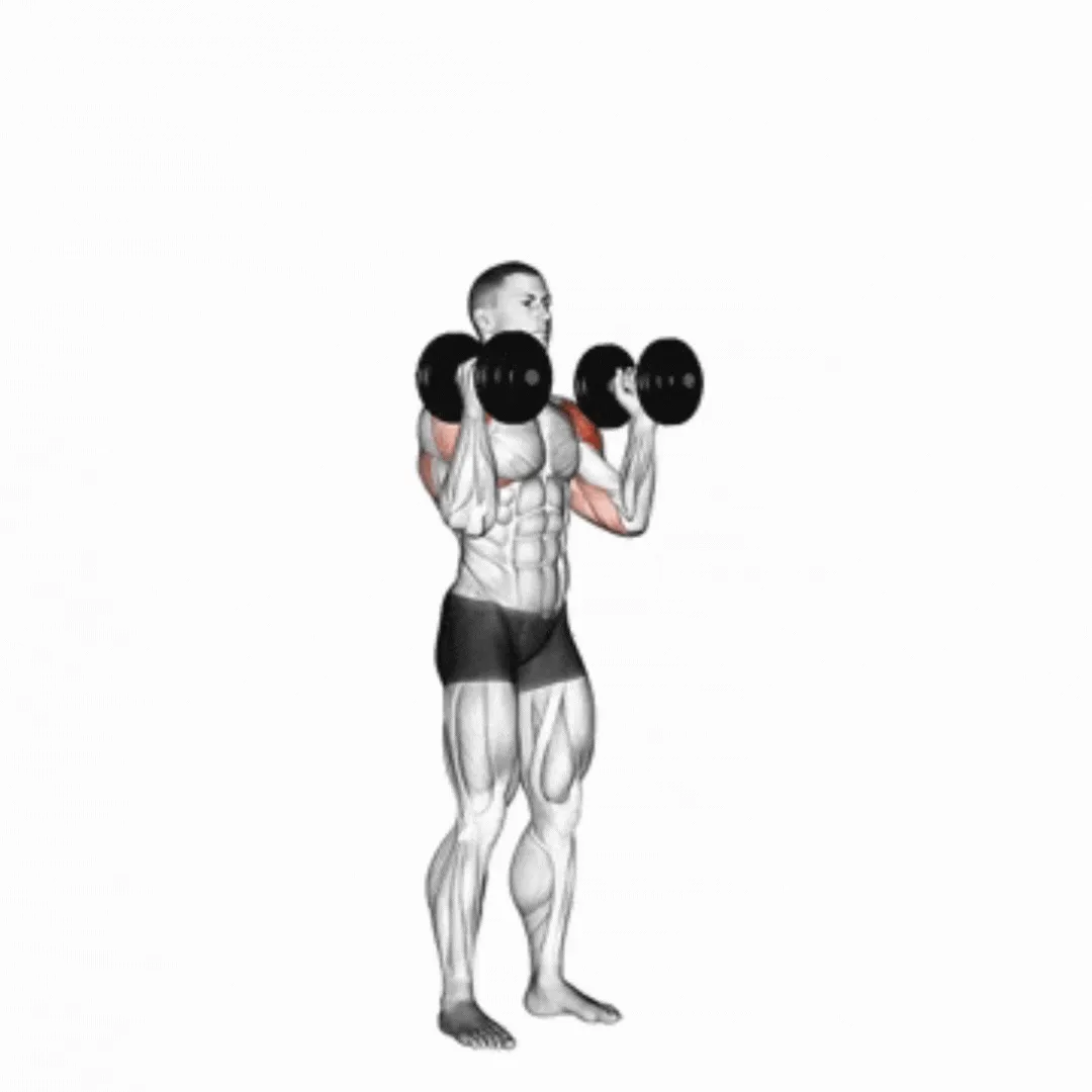Dumbbell Standing Palms in Shoulder Press