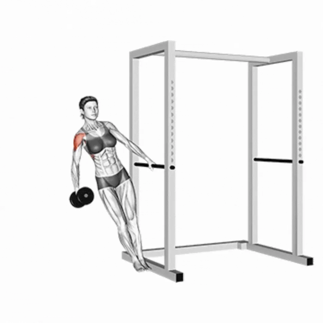 Leaning Single Arm Dumbbell Lateral Raise