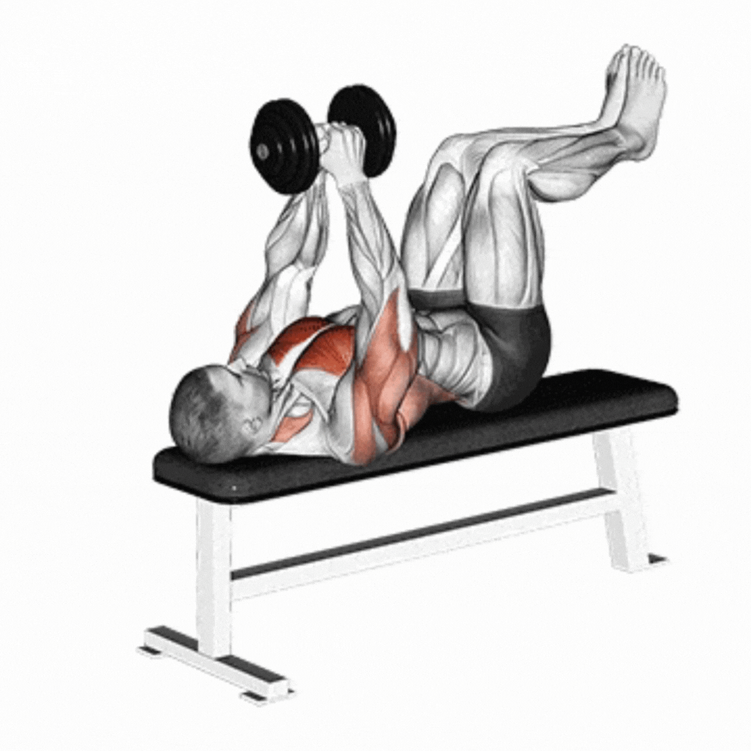 Dumbbell Straight Arm Pullover Knees at 90 Degrees