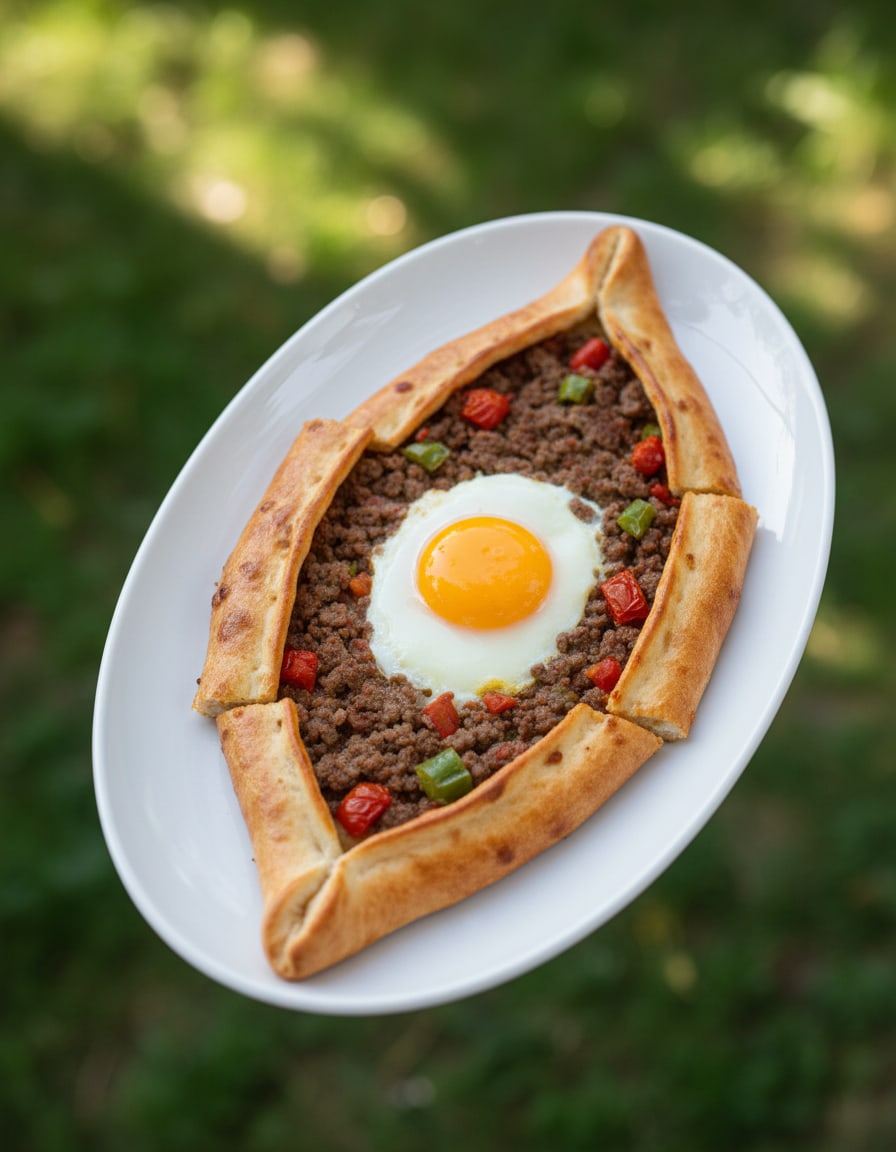 Black Sea Pide (Ground Meat and Egg)
