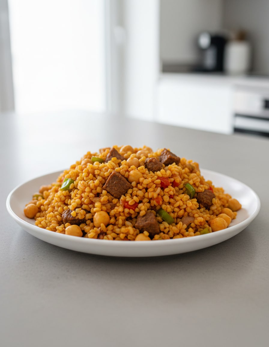Bulgur-Pilaw mit Rindfleisch und Kichererbsen