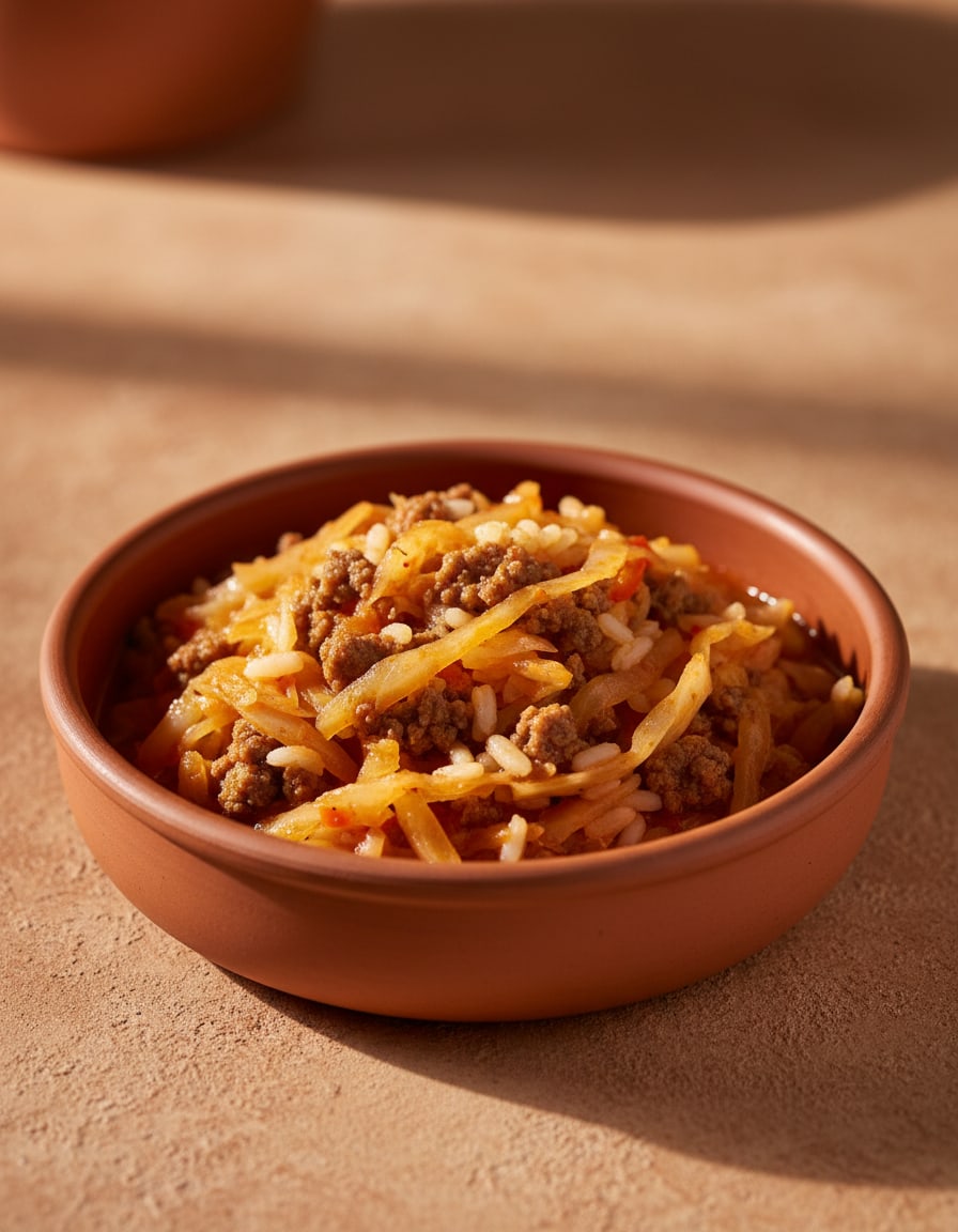 Cabbage Stew with Ground Beef