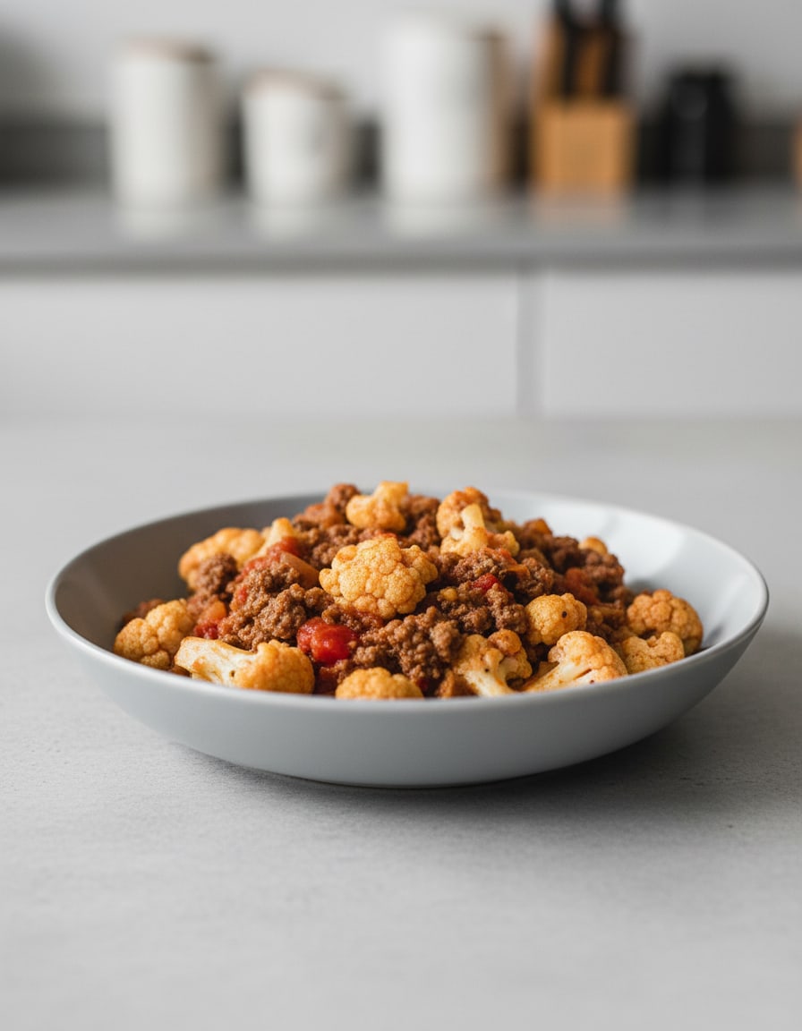 Cauliflower with Ground Beef