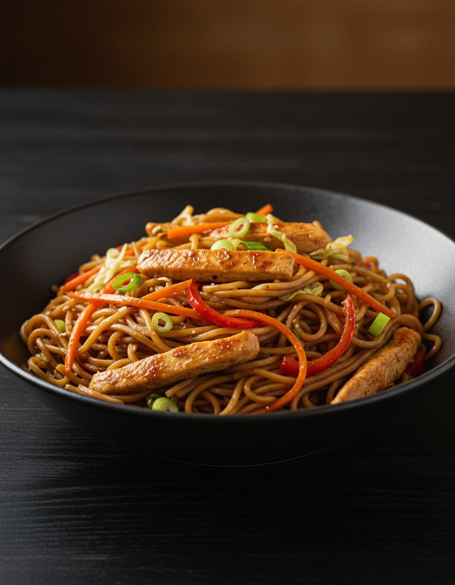Fideos con pollo