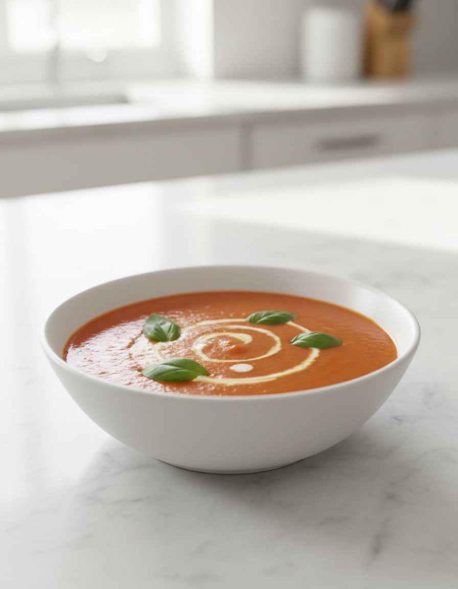 Cream of Tomato Soup with Basil