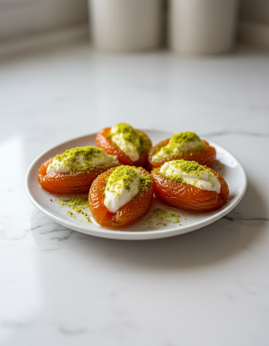 Dried Apricots Stuffed with Kaymak