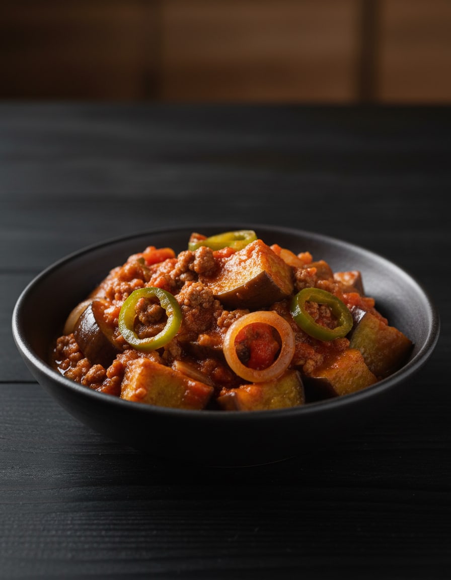 Auberginen-Eintopf mit Hackfleisch