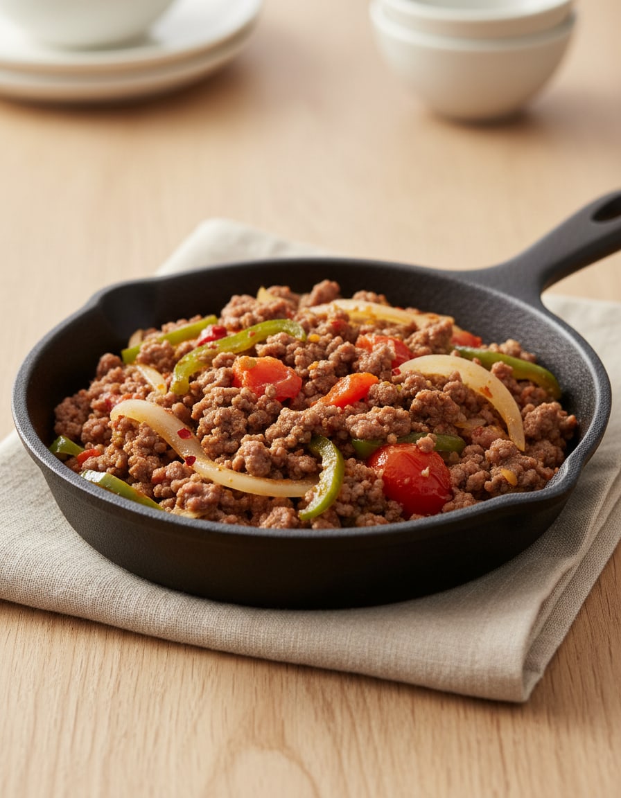 Ground Beef and Pepper Sauté