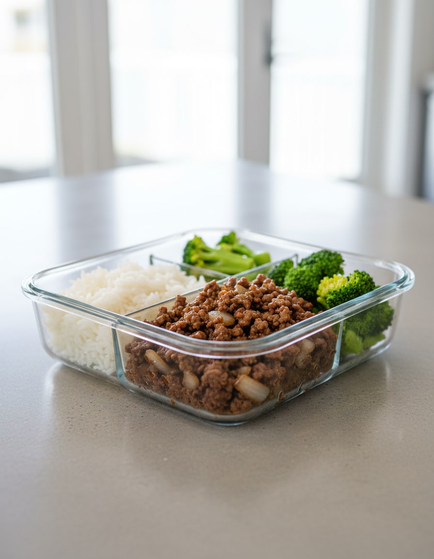 Ground Beef, Broccoli and Rice (Meal Prep)