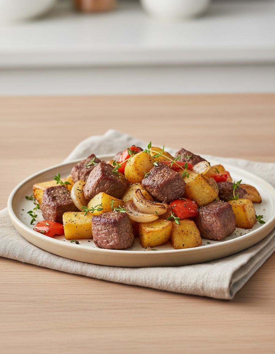 Lean Beef with Roasted Potatoes