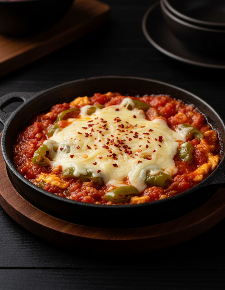Menemen com queijo