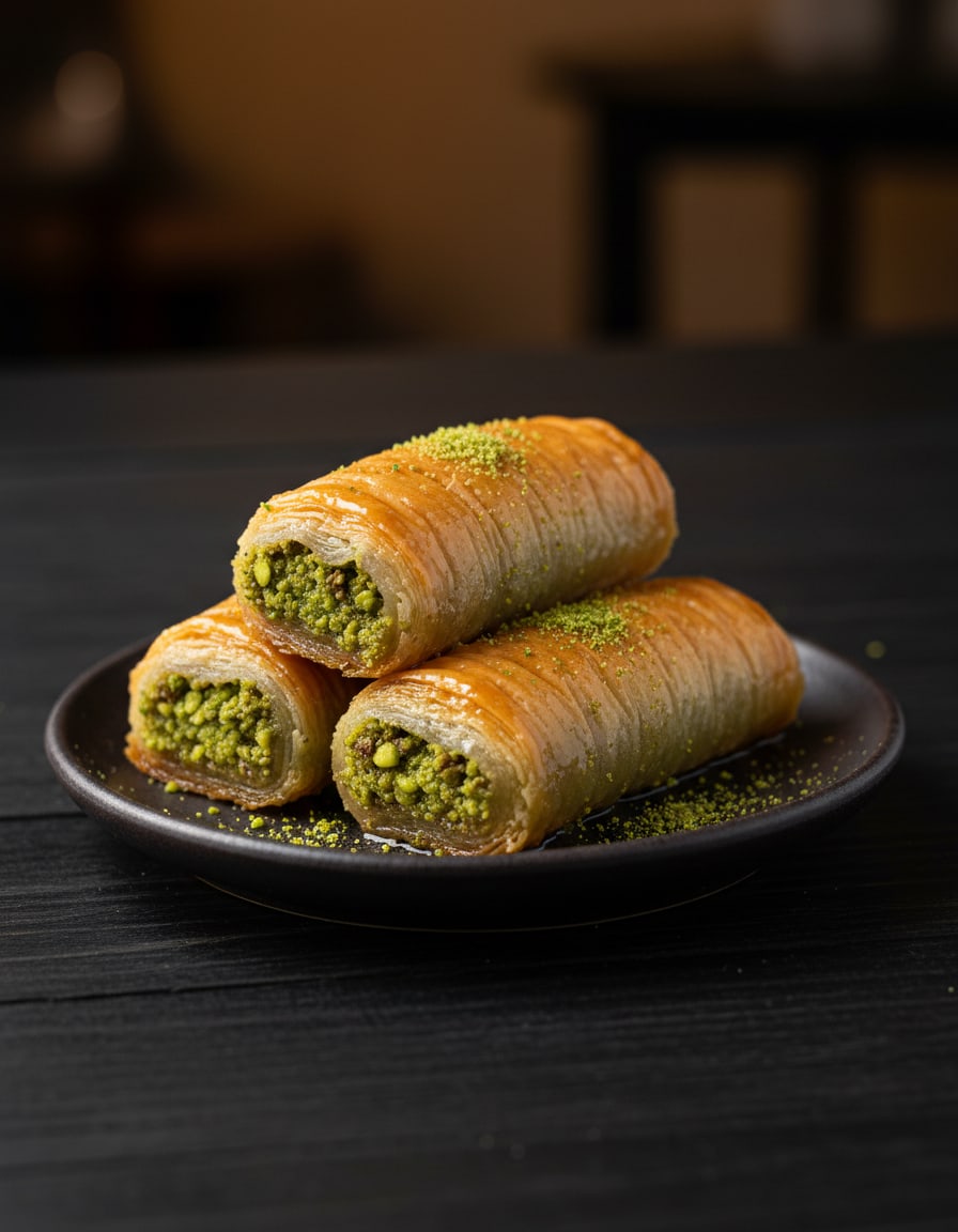 Pistachio Baklava Rolls
