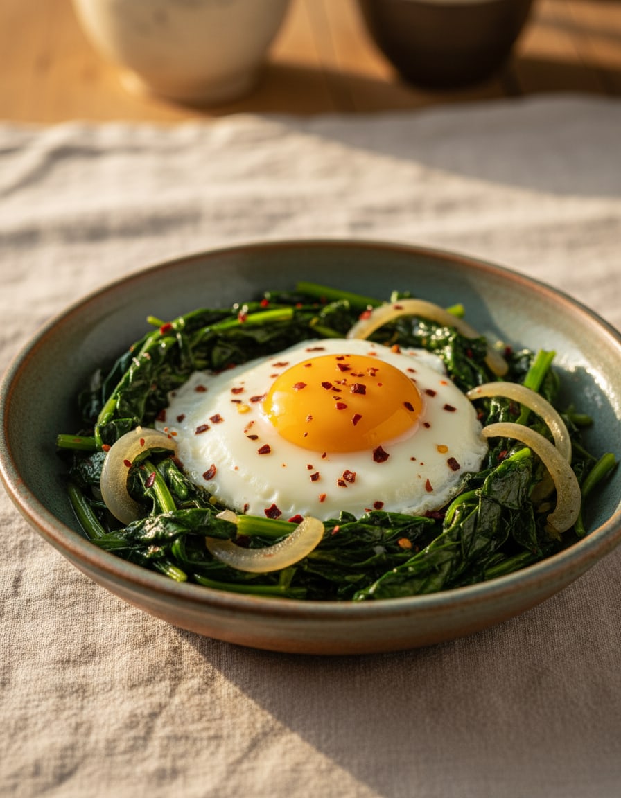 Sautéed Wild Greens with Eggs