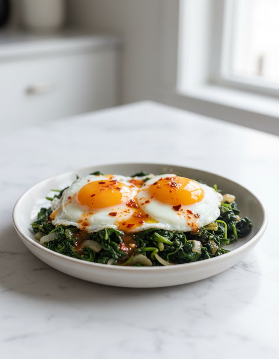 Spinach with Eggs