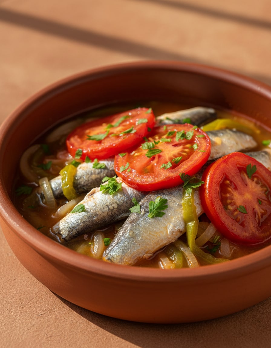 Steamed Anchovies with Vegetables